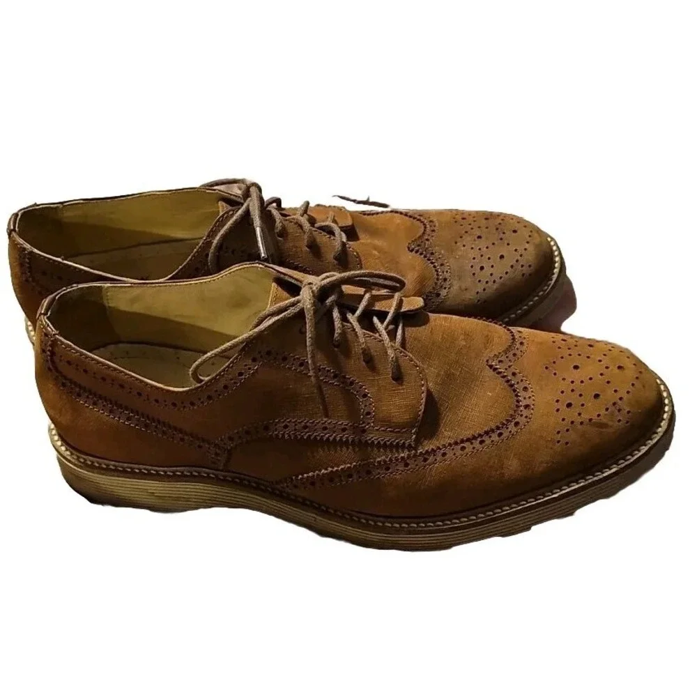 Martin Dingman Suede Wingtip Oxford Shoes Clean! Men Sz 10 Ernest‎ Teacher M04